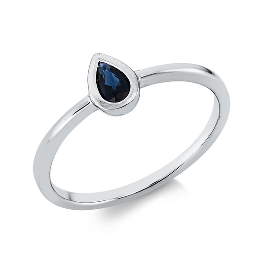 Ring 18 kt WG, 1 Saphir 0,25 ct blau