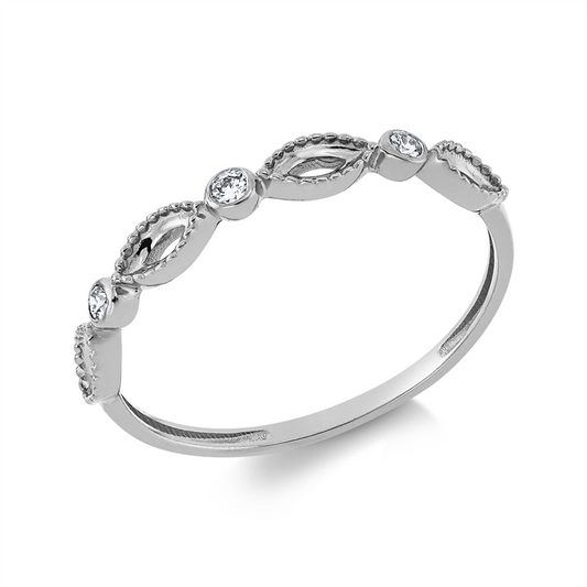 Ring 18 kt WG, 3 Brill. 0,06 ct, TW-si