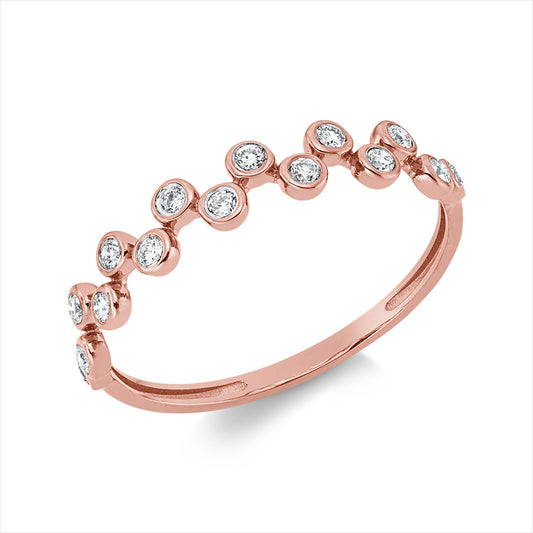 Ring 18 kt RG, 15 Brill. 0,22 ct, TW-si