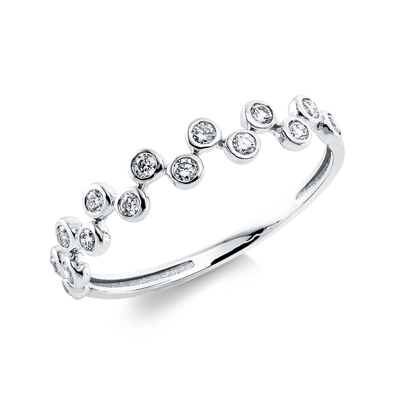 Ring 18 kt WG, 15 Brill. 0,22 ct, TW-si