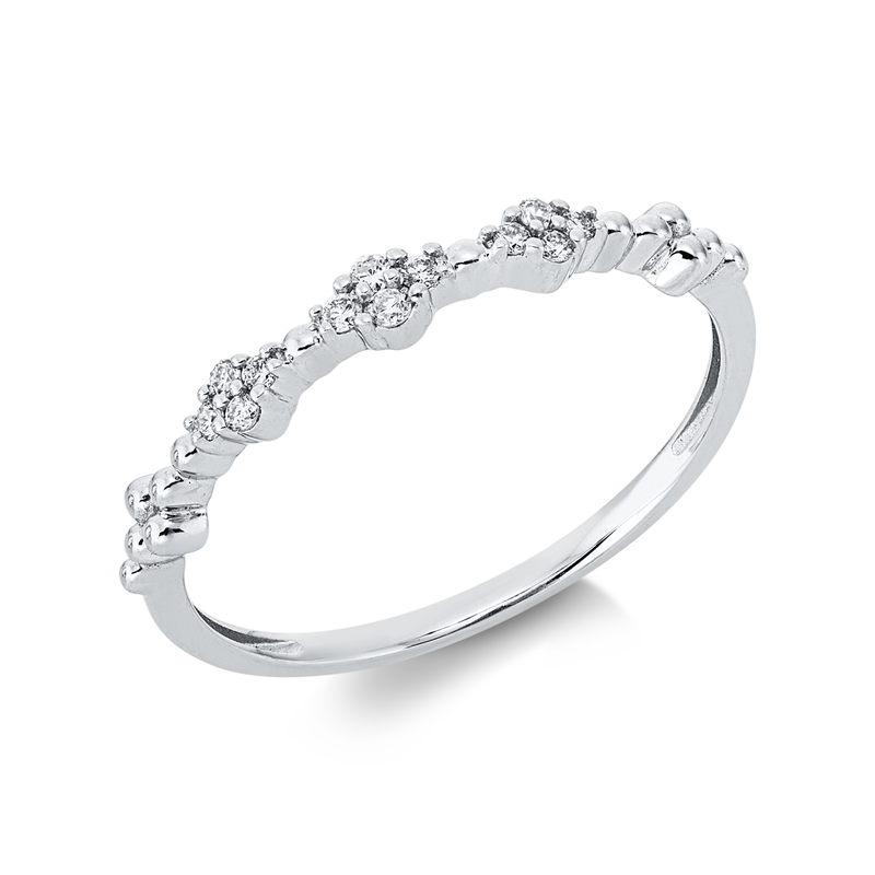 Ring 18 kt WG, 12 Brill. 0,08 ct, TW-si
