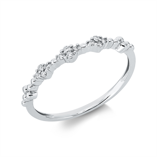 Ring 18 kt WG, 12 Brill. 0,08 ct, TW-si
