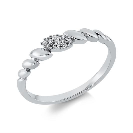 Ring 18 kt WG, 13 Brill. 0,07 ct, TW-si