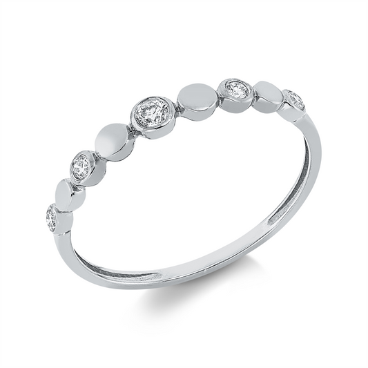 Ring 18 kt WG, 5 Brill. 0,10 ct, TW-si