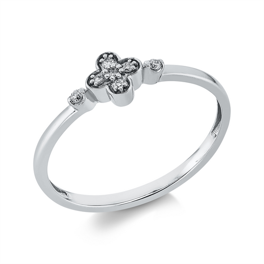 Ring 18 kt WG, 7 Brill. 0,06 ct, TW-si