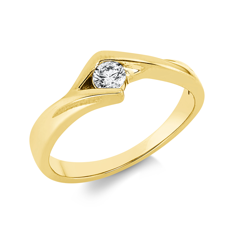 Ring 18 kt GG, 1 Brill. 0,19 ct, TW-si