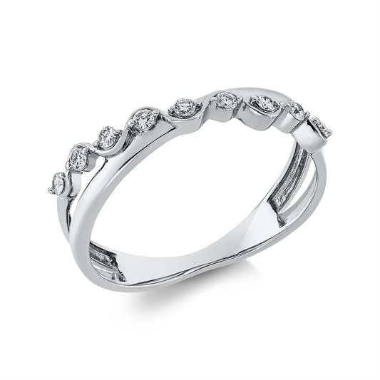 Ring 18 kt WG, 9 Brill. 0,13 ct, TW-si