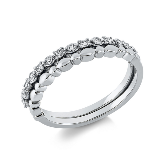 Ring 18 kt WG, 15 Brill. 0,25 ct, TW-si