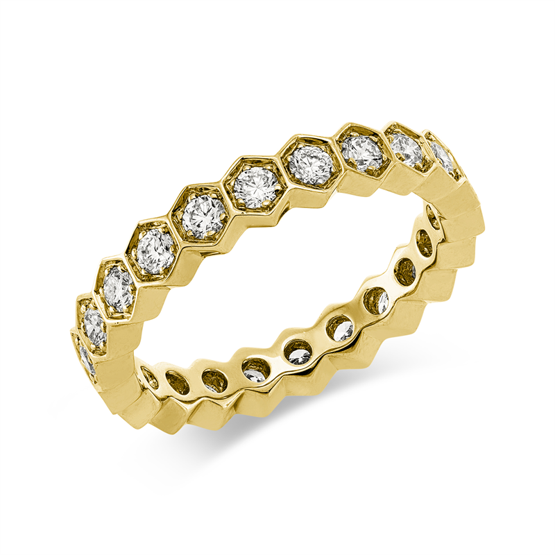 Ring 18 kt GG, 22 Brill. 0,99 ct, TW-vsi