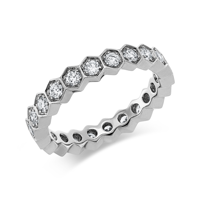 Ring 18 kt WG, 22 Brill. 0,97 ct, TW-vsi