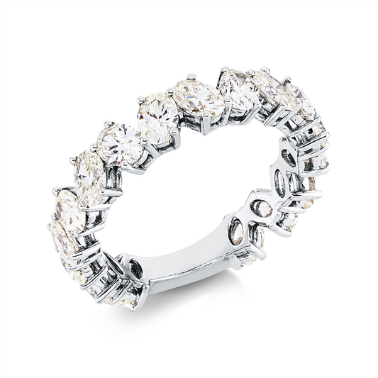 Ring 18 kt WG, 6 Oval 1,16 ct, I-vsi/si, 11 Oval 2,03 ct, I-vvs/vs