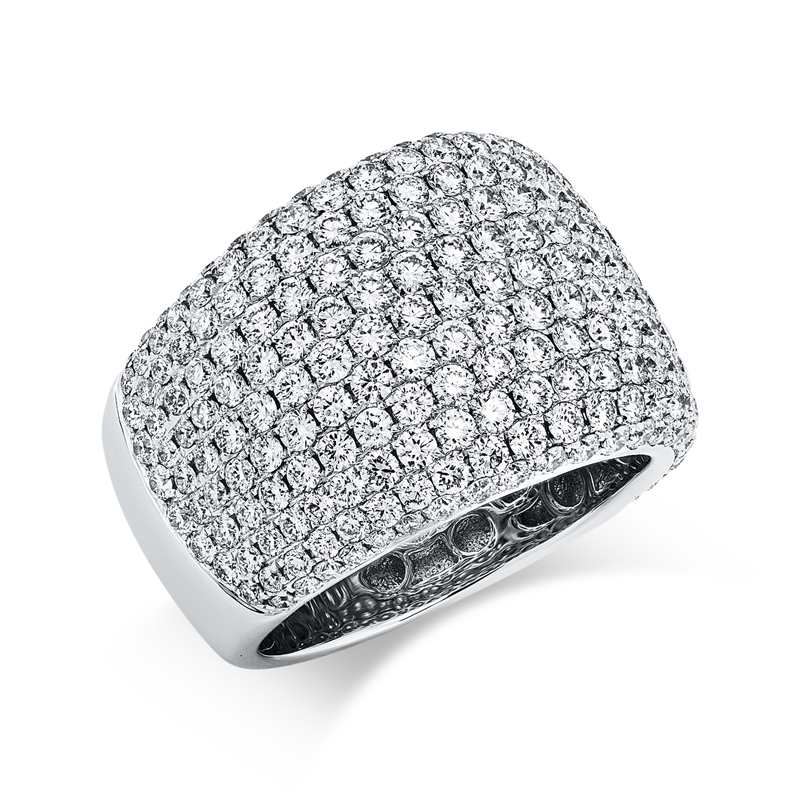 Ring 18 kt WG, 253 Brill. 3,44 ct, TW-vsi