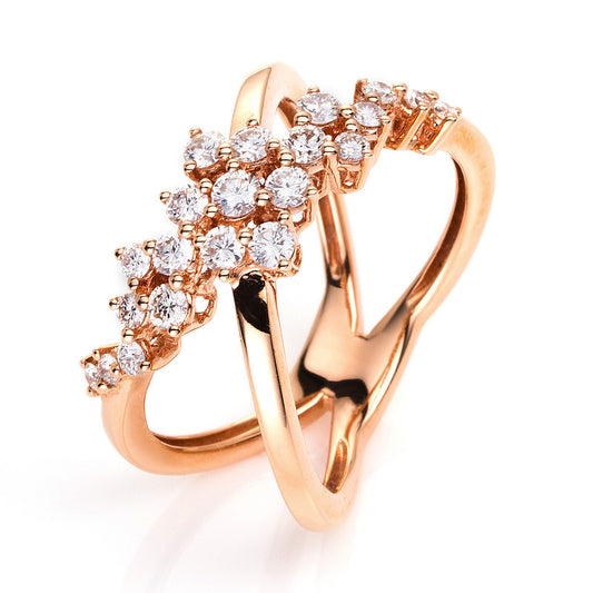 Ring 18 kt RG, 21 Brill. 0,68 ct, TW-vsi