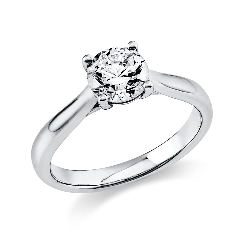 Ring 18 kt WG, GIA388985792, 1 Brill. 1,01 ct, F-si