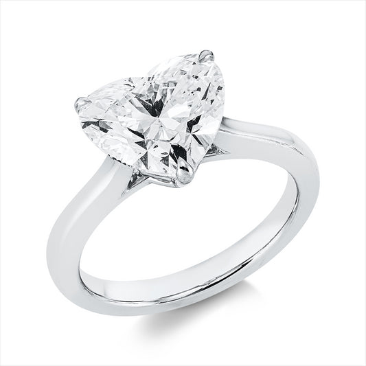 Ring 950 Pt Platin, IGI 696579084, 1 lab. Herz. 3,08 ct, D-vs1