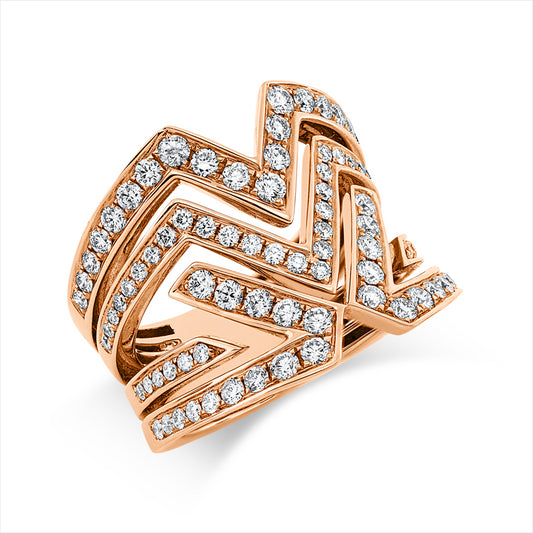 Ring 18 kt RG, 90 Brill. 1,33 ct, TW-vsi