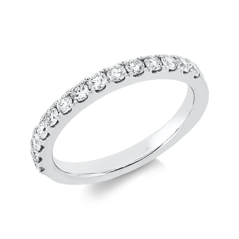 Ring 18 kt WG, 14 Brill. 0,45 ct, TW-si