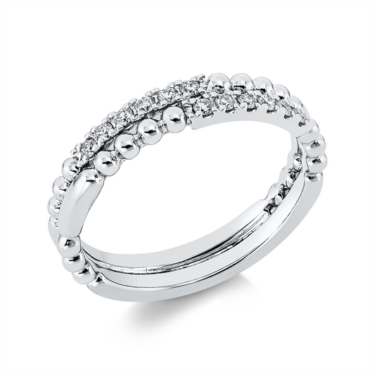 Ring 18 kt WG, 12 Brill. 0,18 ct, TW-si