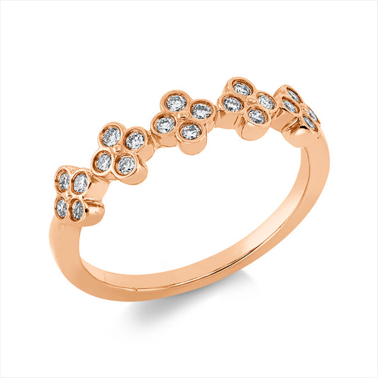 Ring 14 kt RG, 20 Brill. 0,21 ct, TW-pi