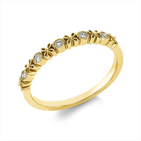 Ring 14 kt GG, 5 Brill. 0,08 ct, TW-si