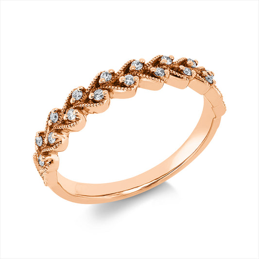 Ring 14 kt RG, 16 Brill. 0,10 ct, TW-si