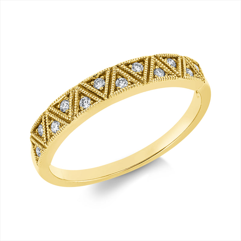 Ring 14 kt GG, 12 Brill. 0,10 ct, TW-si