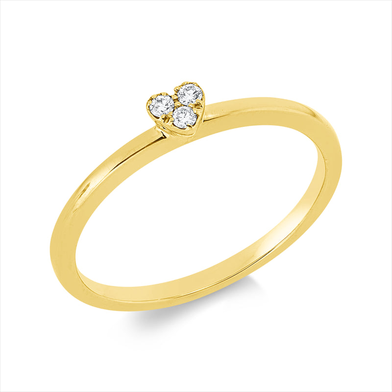 Ring 18 kt GG, 3 Brill. 0,04 ct, TW-si