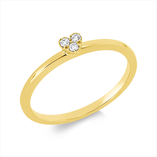 Ring 18 kt GG, 3 Brill. 0,04 ct, TW-si