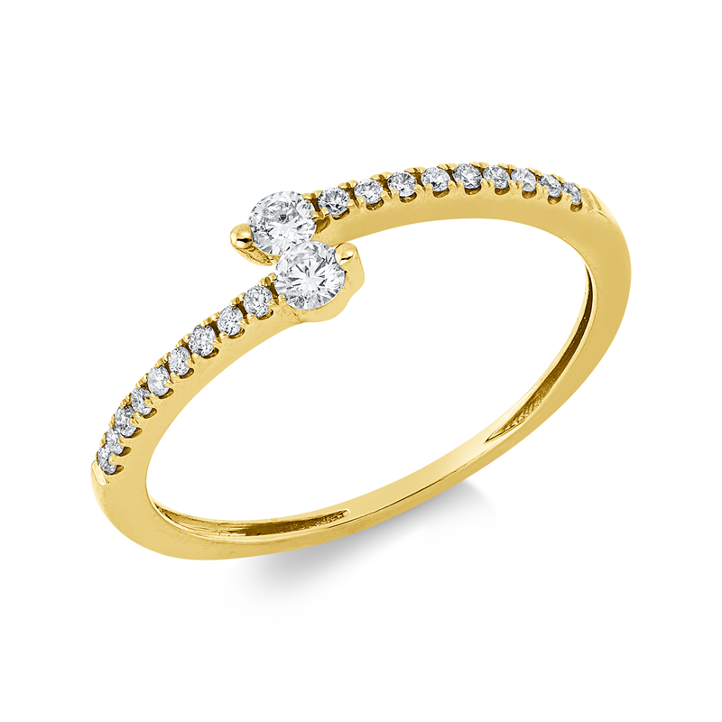 Ring 18 kt GG, 20 Brill. 0,18 ct, W-si