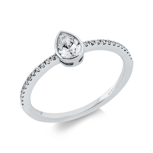 Ring 18 kt WG, 25 Fant-Schl. 0,39 ct, TW-si