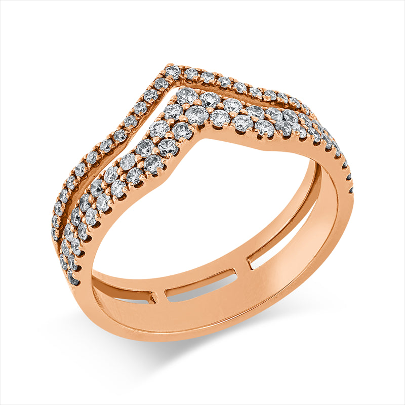 Ring 18 kt RG, 73 Brill. 0,51 ct, TW-si