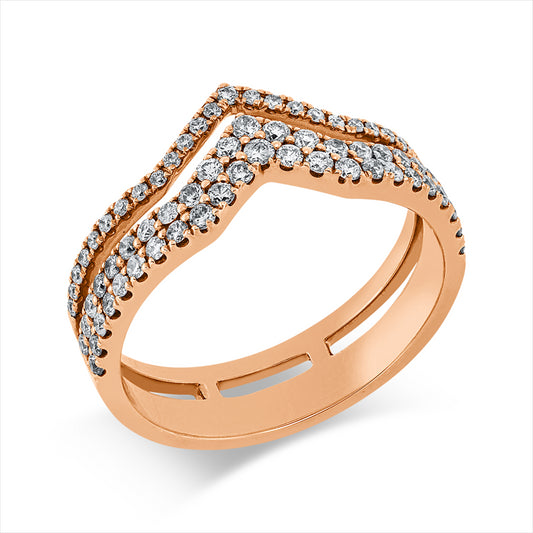 Ring 18 kt RG, 73 Brill. 0,51 ct, TW-si