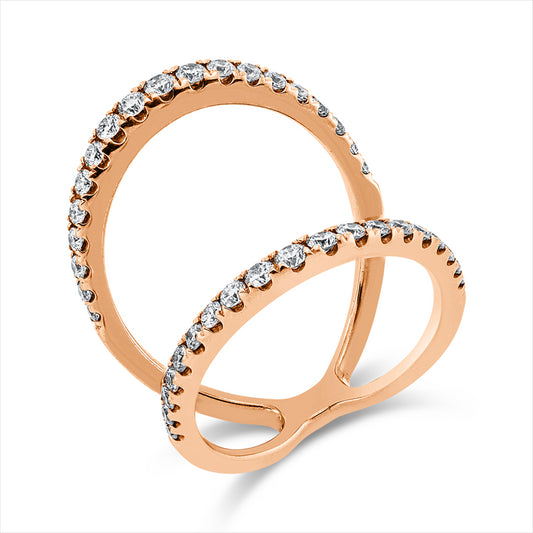 Ring 18 kt RG, 38 Brill. 0,62 ct, TW-si
