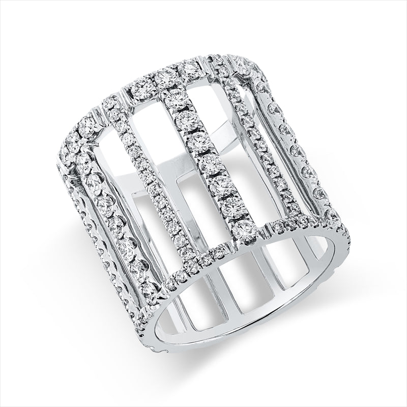 Ring 18 kt WG, 98 Brill. 1,46 ct, TW-si