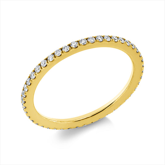 Ring 18 kt GG, 46 Brill. 0,35 ct, TW-si
