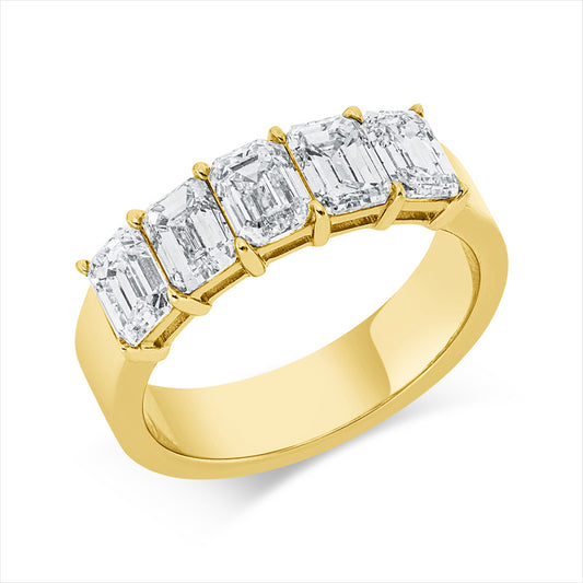 Ring 18 kt GG, 5 Sm.schliff 2,54 ct, TW-vsi/si