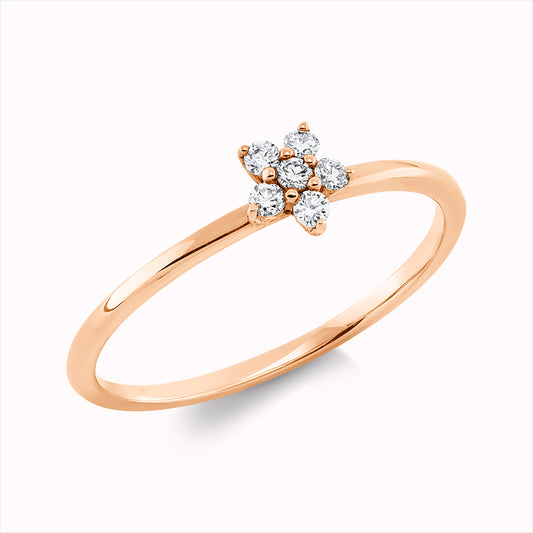 Ring 18 kt RG, 6 Brill. 0,10 ct, W-si