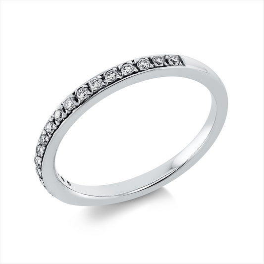 Ring 18 kt WG, 17 Brill. 0,18 ct, W-si