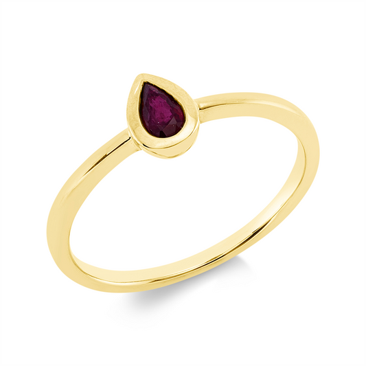 Ring 18 kt GG, 1 Rubin 0,24 ct rot