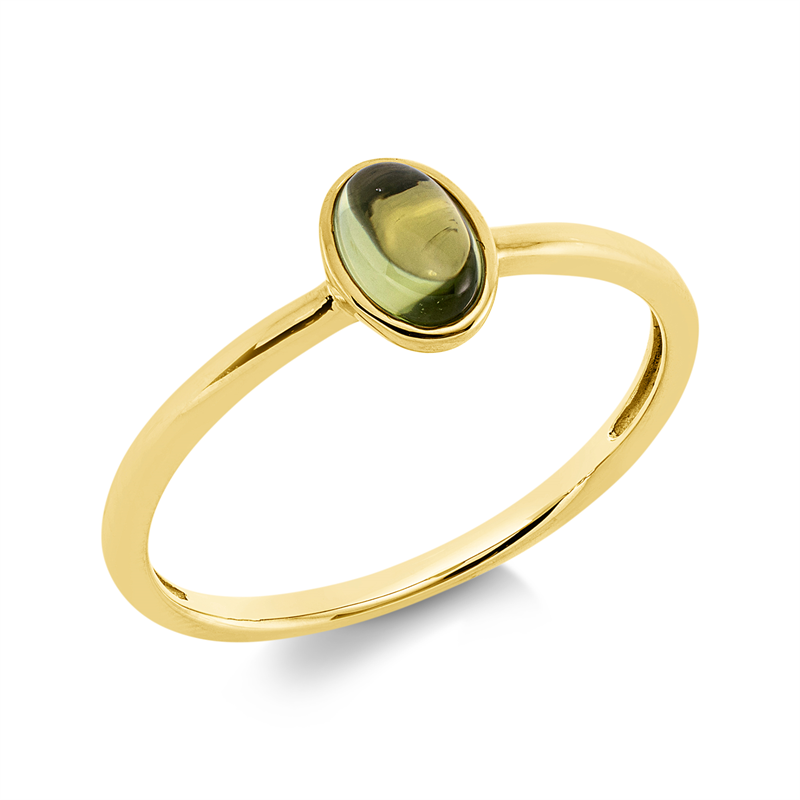 Ring 18 kt GG, 1 Peridot 0,51 ct