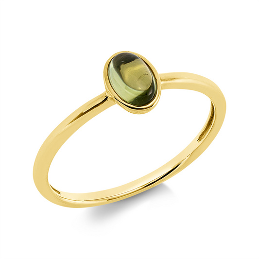 Ring 18 kt GG, 1 Peridot 0,51 ct