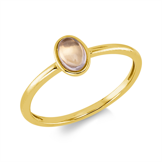 Ring 18 kt GG, 1 Rosenquarz 0,45 ct