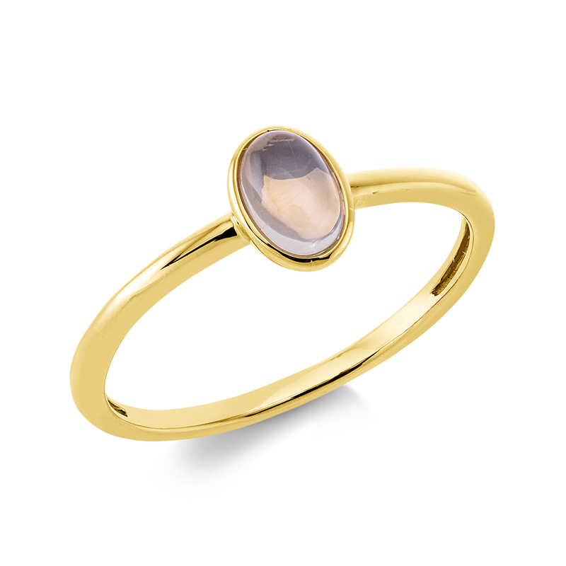 Ring 18 kt GG, 1 Mondstein 0,44 ct
