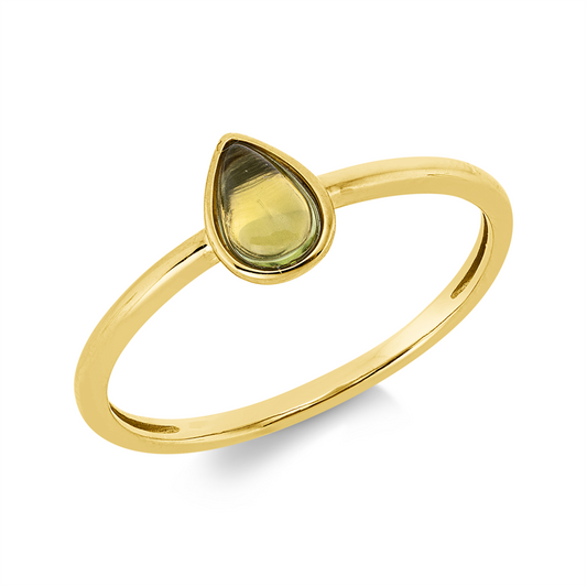 Ring 18 kt GG, 1 Peridot 0,40 ct