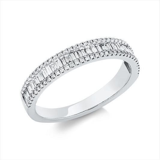 Ring 18 kt WG, 35 Bag. 0,36 ct, TW-si, 70 Brill. 0,14 ct, TW-si