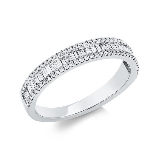 Ring 18 kt WG, 35 Bag. 0,36 ct, TW-si, 70 Brill. 0,14 ct, TW-si
