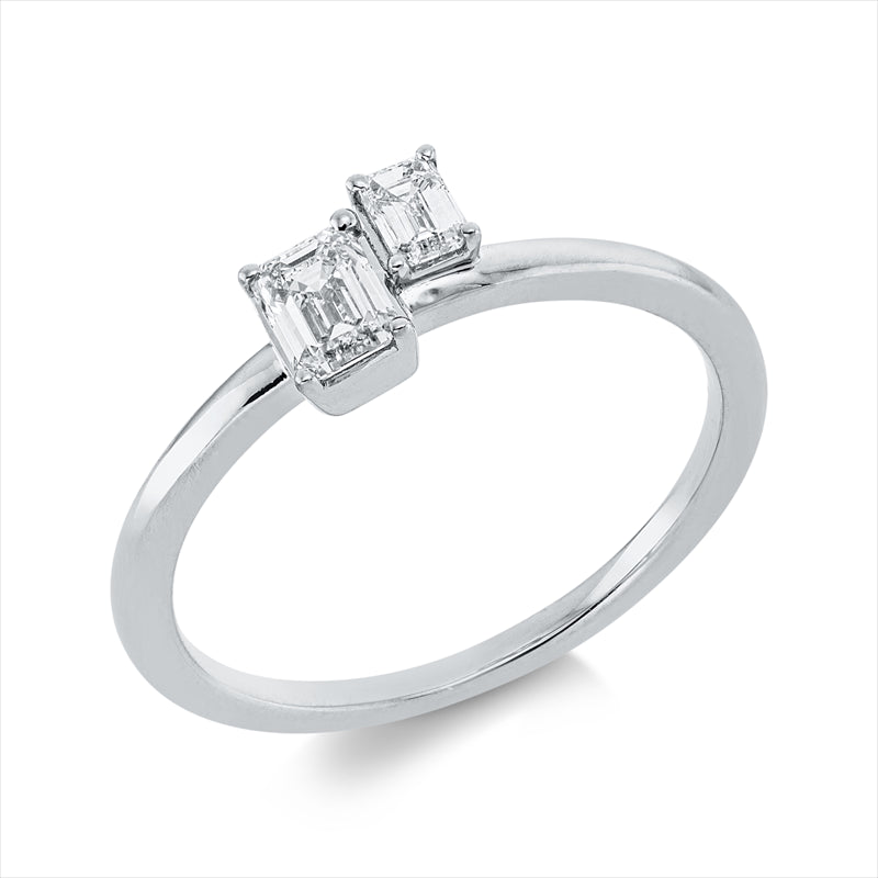 Ring 18 kt WG, 2 Sm.schliff 0,44 ct, TW-si