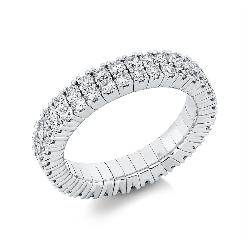 Ring 18 kt WG, Flex-Band, variabel, 70 Brill. 1,99 ct, TW-si