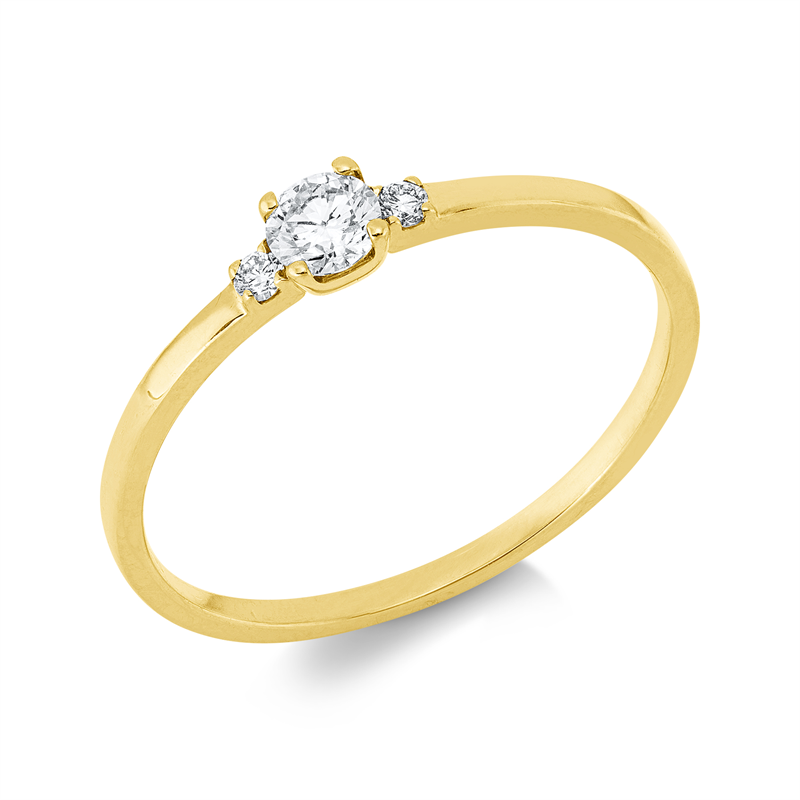 Ring 18 kt GG, 3 Brill. 0,20 ct, W-si