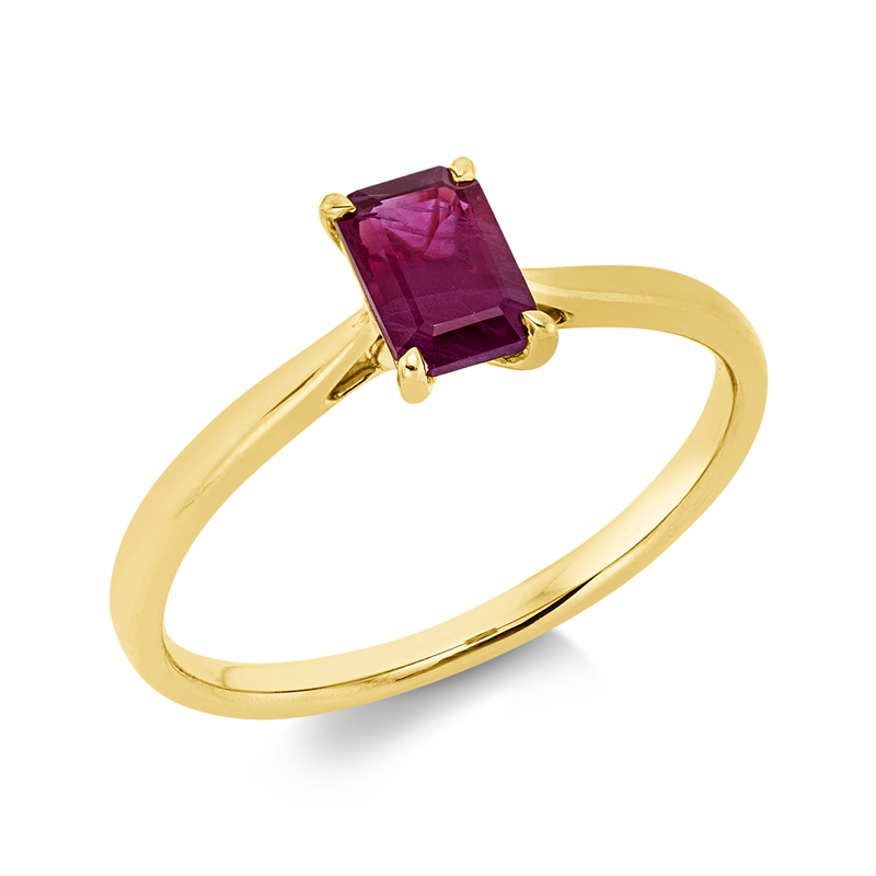 Ring 18 kt GG, 1 Rubin 0,73 ct rot